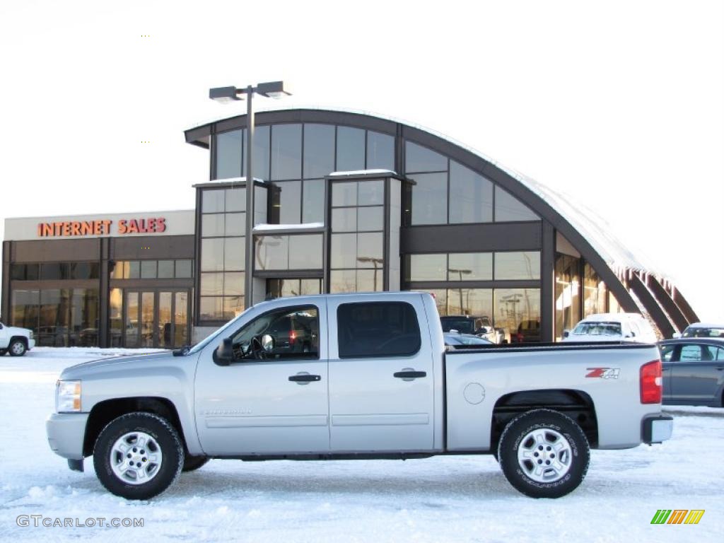 Silver Birch Metallic 2007 Chevrolet Silverado 1500 LT Crew Cab 4x4 Exterior Photo #40711654