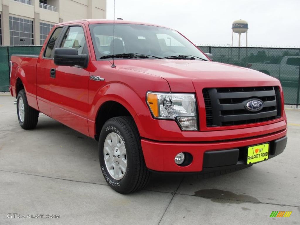 2010 F150 STX SuperCab - Vermillion Red / Medium Stone photo #1