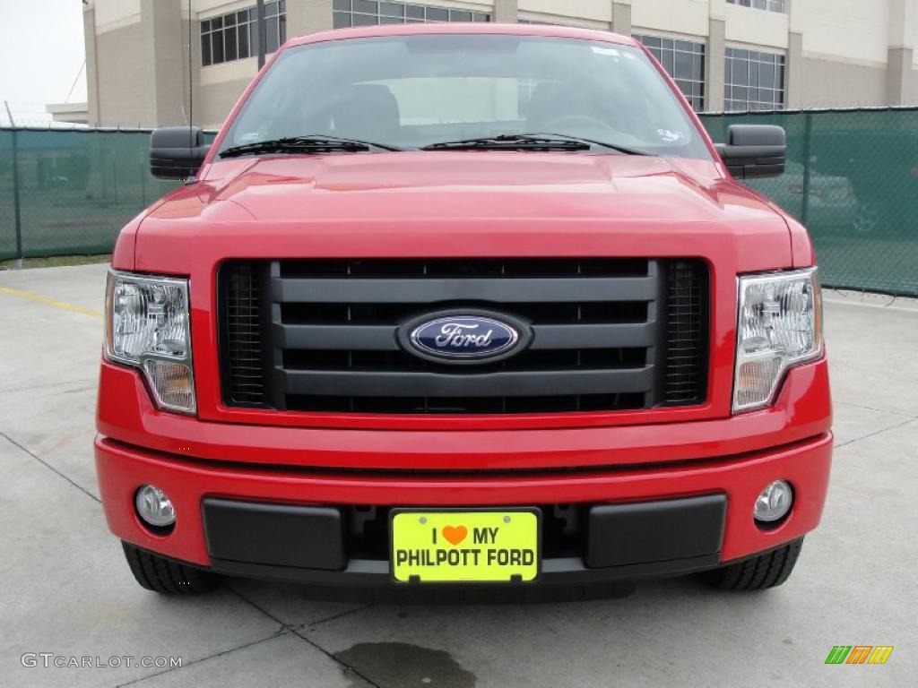 2010 F150 STX SuperCab - Vermillion Red / Medium Stone photo #8