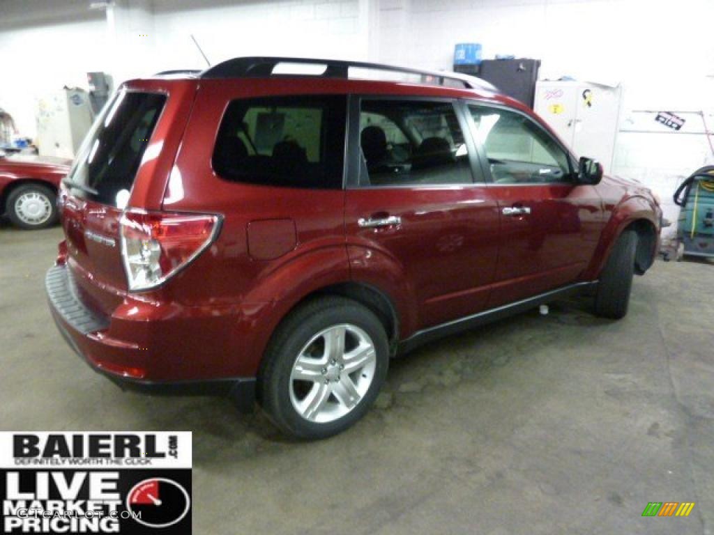 2009 Forester 2.5 X Premium - Camellia Red Pearl / Platinum photo #2