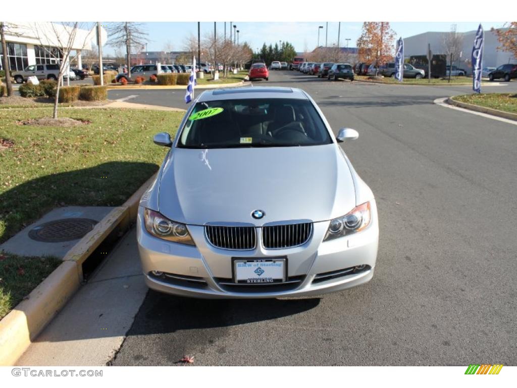 2007 3 Series 335xi Sedan - Titanium Silver Metallic / Black photo #1