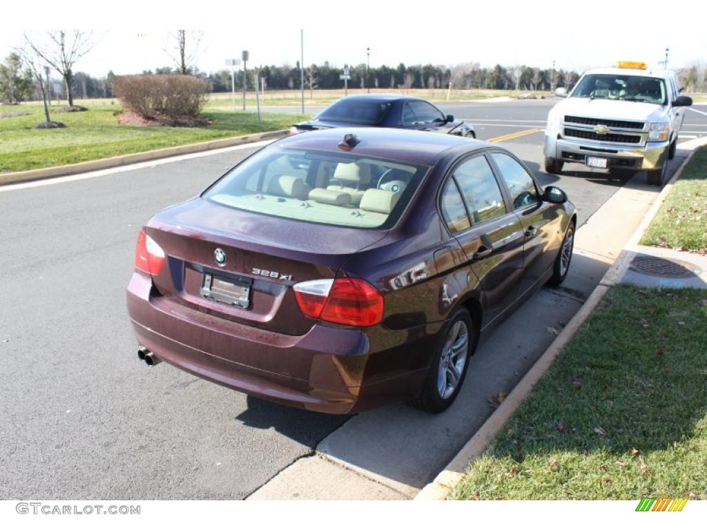 2008 3 Series 328xi Sedan - Barbera Red Metallic / Beige photo #6