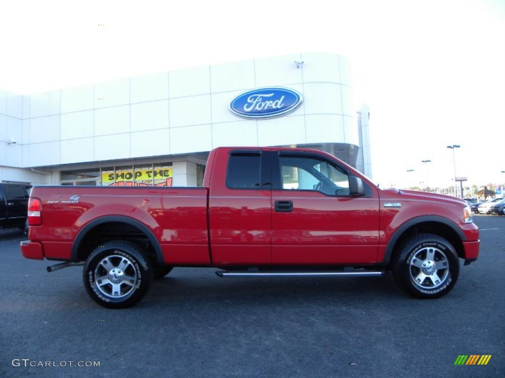2004 F150 FX4 SuperCab 4x4 - Bright Red / Black/Medium Flint photo #2