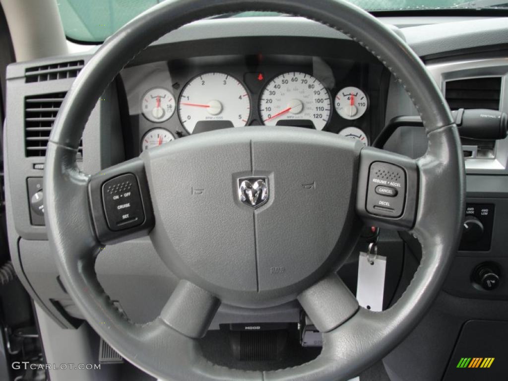 2007 Dodge Ram 2500 Big Horn Edition Quad Cab 4x4 Medium Slate Gray Steering Wheel Photo #40721851