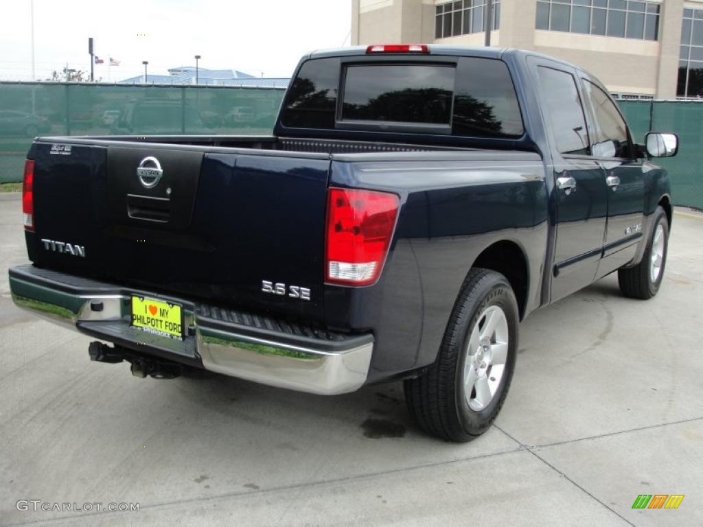 2007 Titan SE Crew Cab - Majestic Blue / Graphite Black/Titanium photo #3