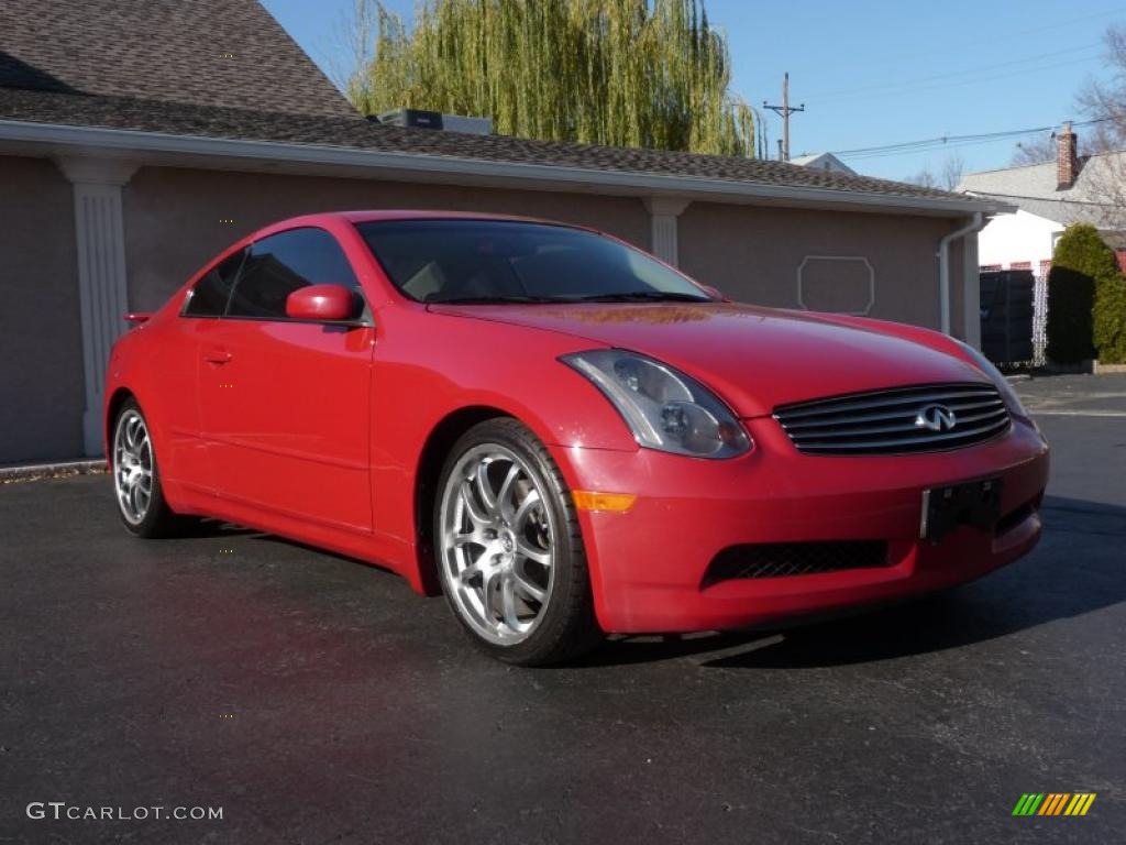 2005 G 35 Coupe - Laser Red / Wheat photo #2