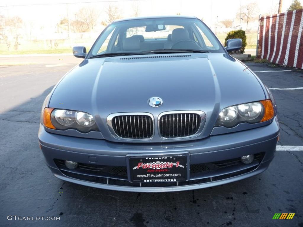 2001 3 Series 325i Coupe - Steel Blue Metallic / Grey photo #12