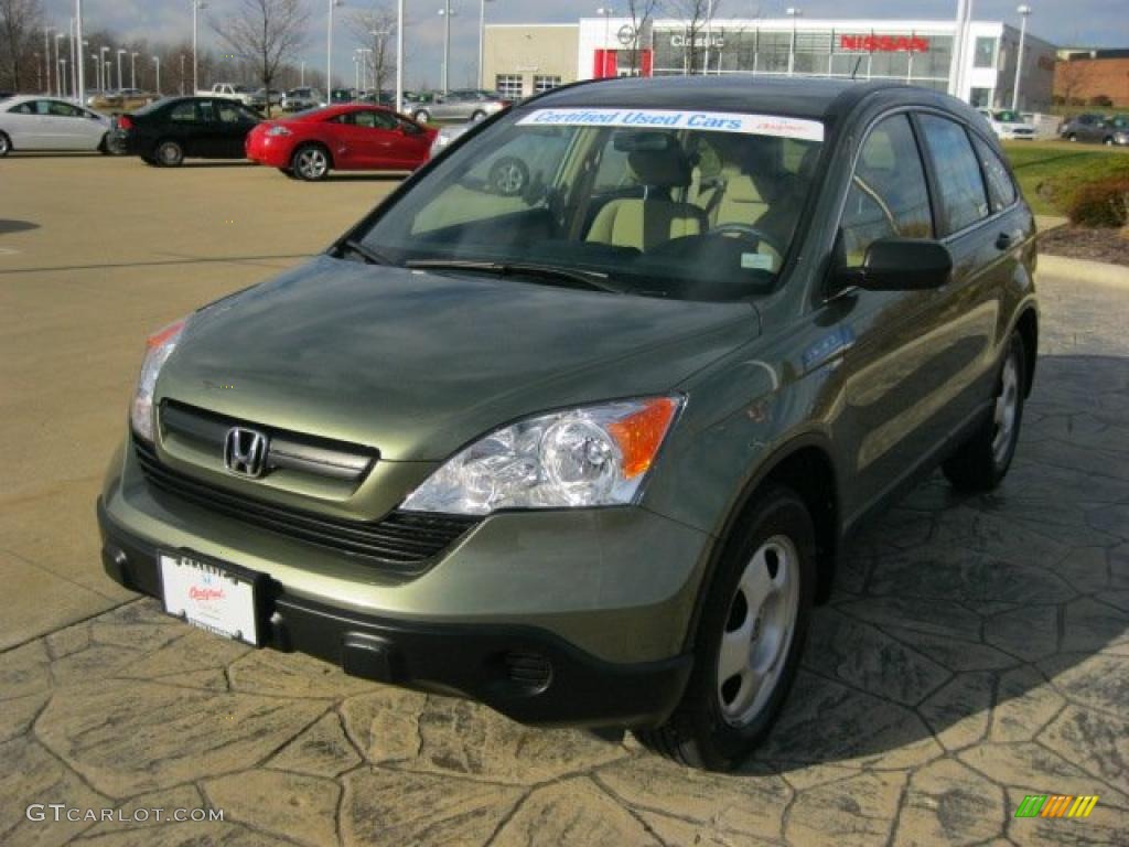 2009 CR-V LX 4WD - Green Tea Metallic / Ivory photo #2