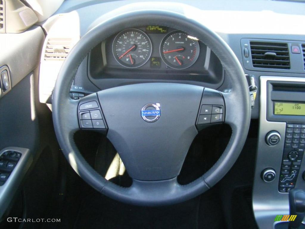 2008 Volvo V50 2.4i Off Black Steering Wheel Photo #40731215