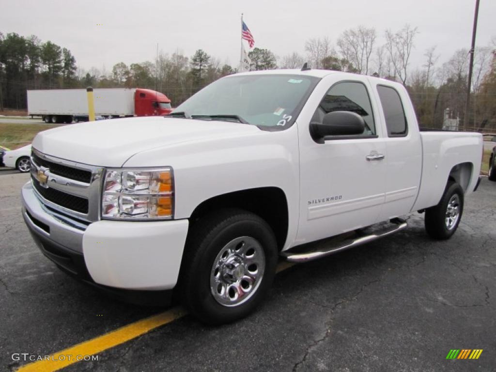 2011 Silverado 1500 LS Extended Cab - Summit White / Dark Titanium photo #3