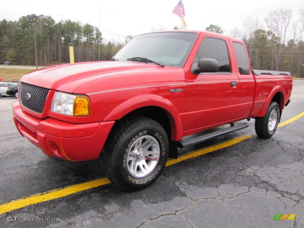 Bright Red 2002 Ford Ranger Edge SuperCab Exterior Photo #40732211