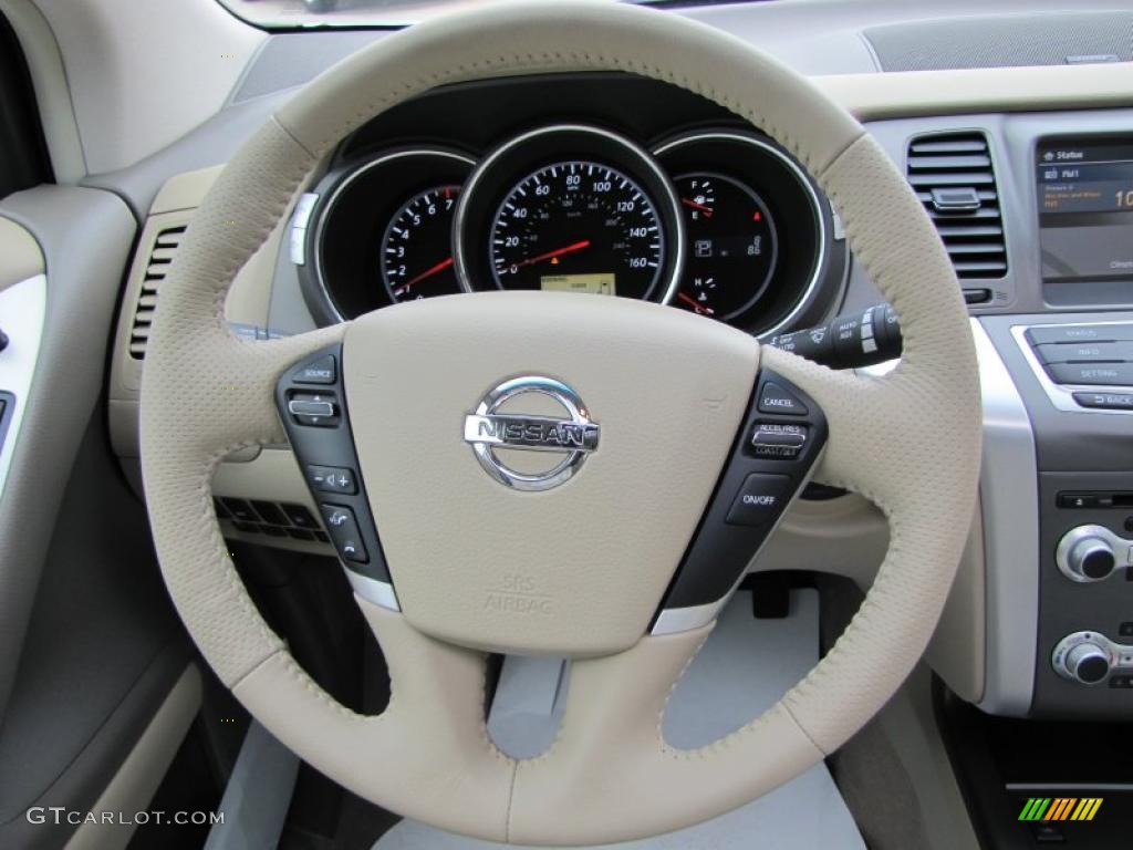 2011 Nissan Murano SL Beige Steering Wheel Photo #40733363