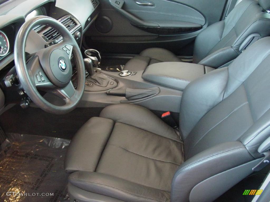 Black Interior 2005 BMW 6 Series 645i Coupe Photo #40733595