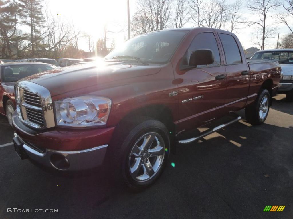 2007 Ram 1500 ST Quad Cab 4x4 - Inferno Red Crystal Pearl / Medium Slate Gray photo #1