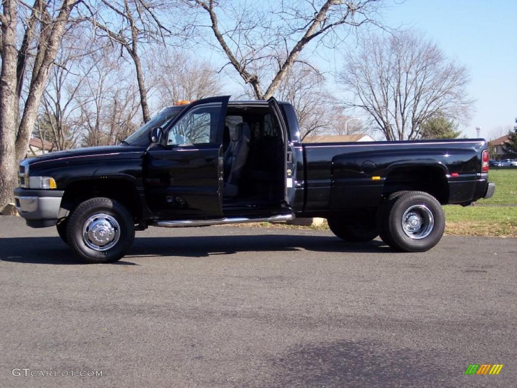 2000 Ram 3500 SLT Extended Cab 4x4 Dually - Black / Mist Gray photo #10