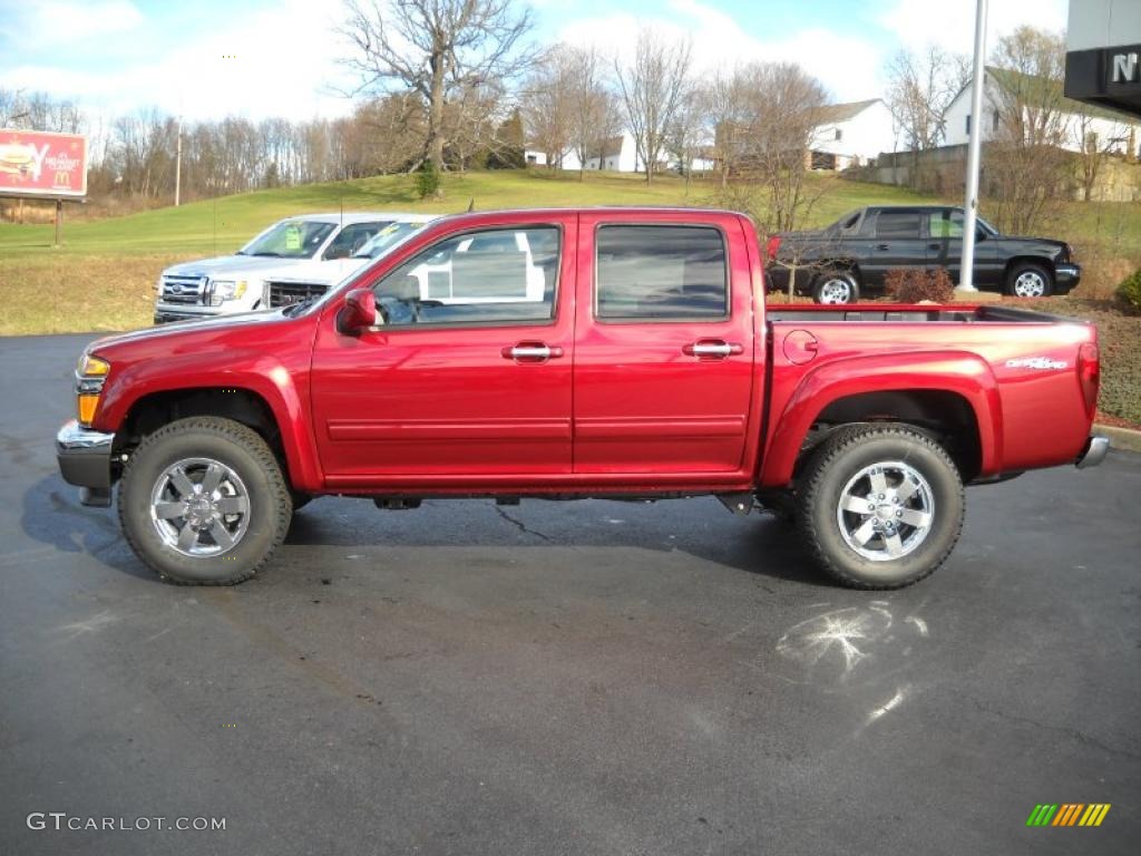Merlot Jewel Red Metallic 2011 GMC Canyon SLE Crew Cab 4x4 Exterior Photo #40735943