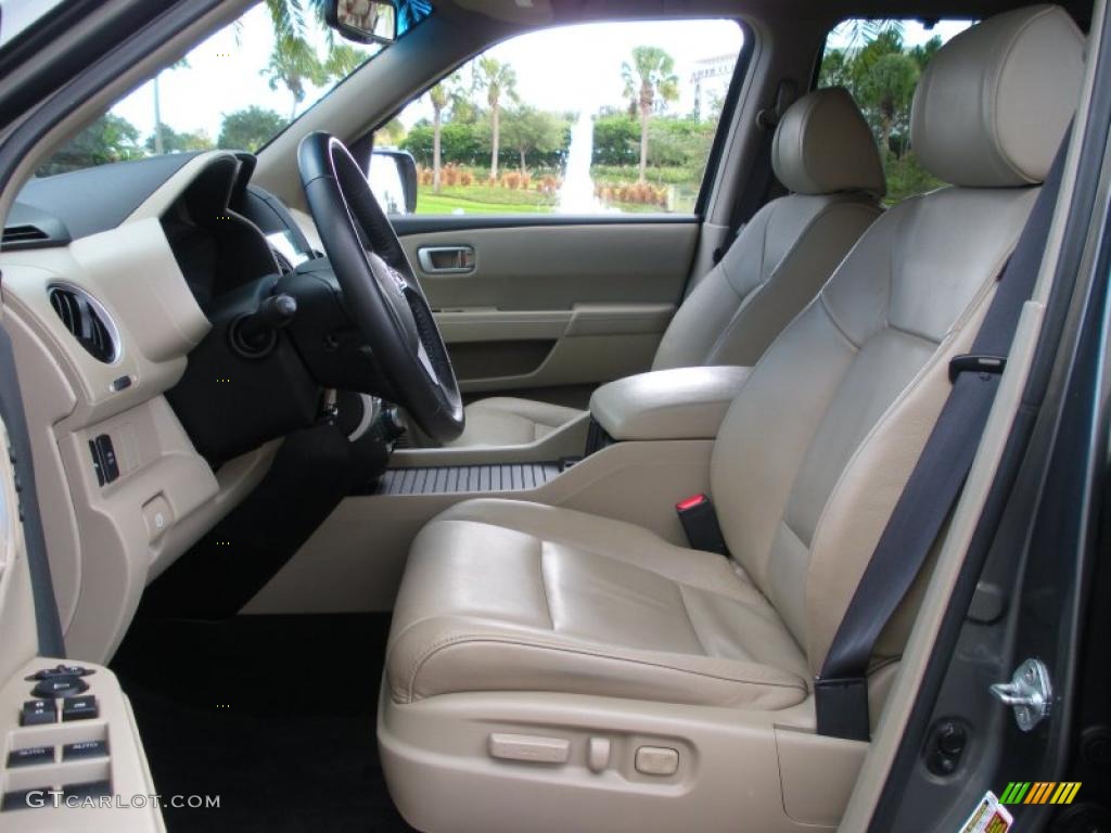Beige Interior 2009 Honda Pilot Touring 4WD Photo #40738795