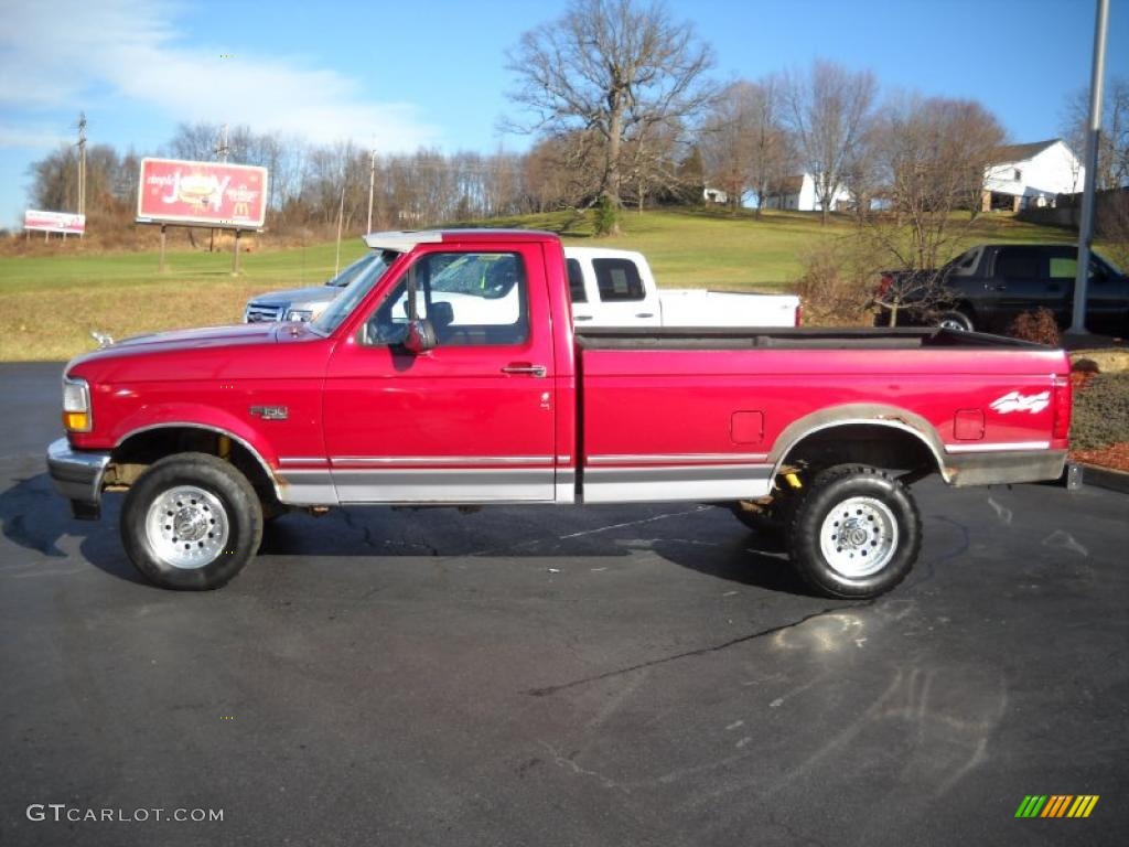 Electric Currant Red Pearl 1995 Ford F150 XLT Regular Cab 4x4 Exterior Photo #40738963