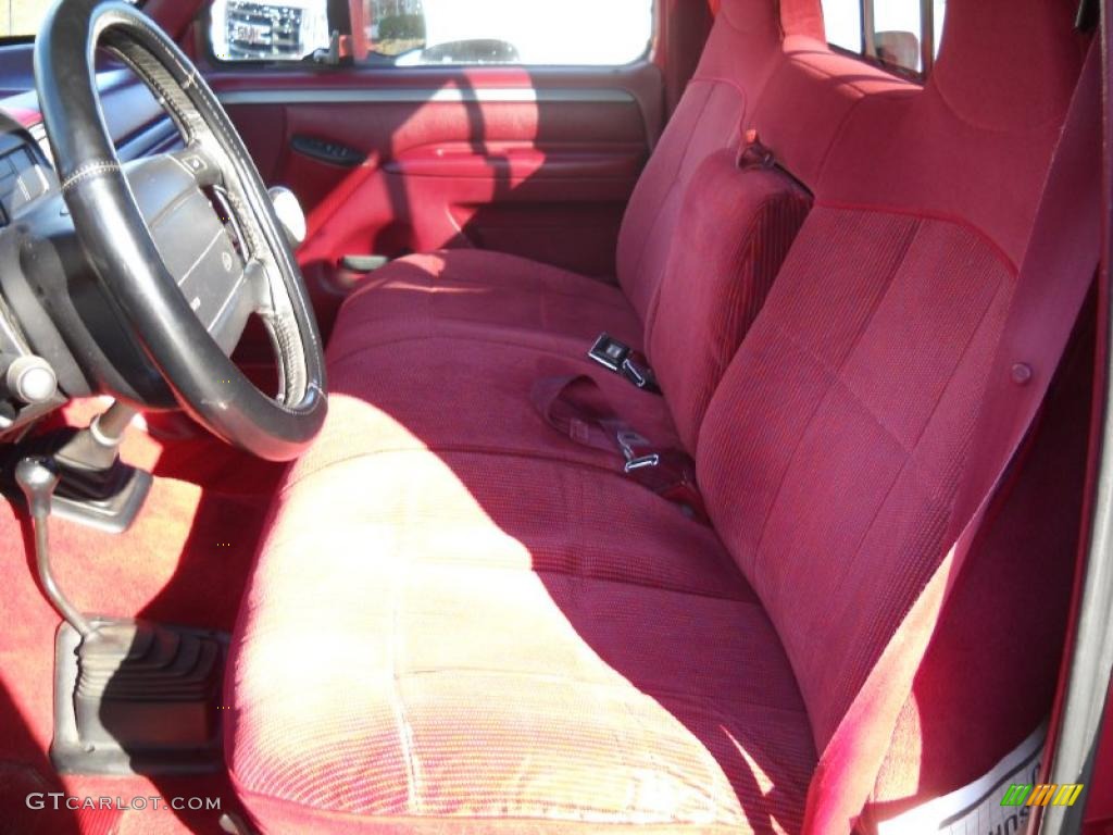 Red Interior 1995 Ford F150 XLT Regular Cab 4x4 Photo #40739019