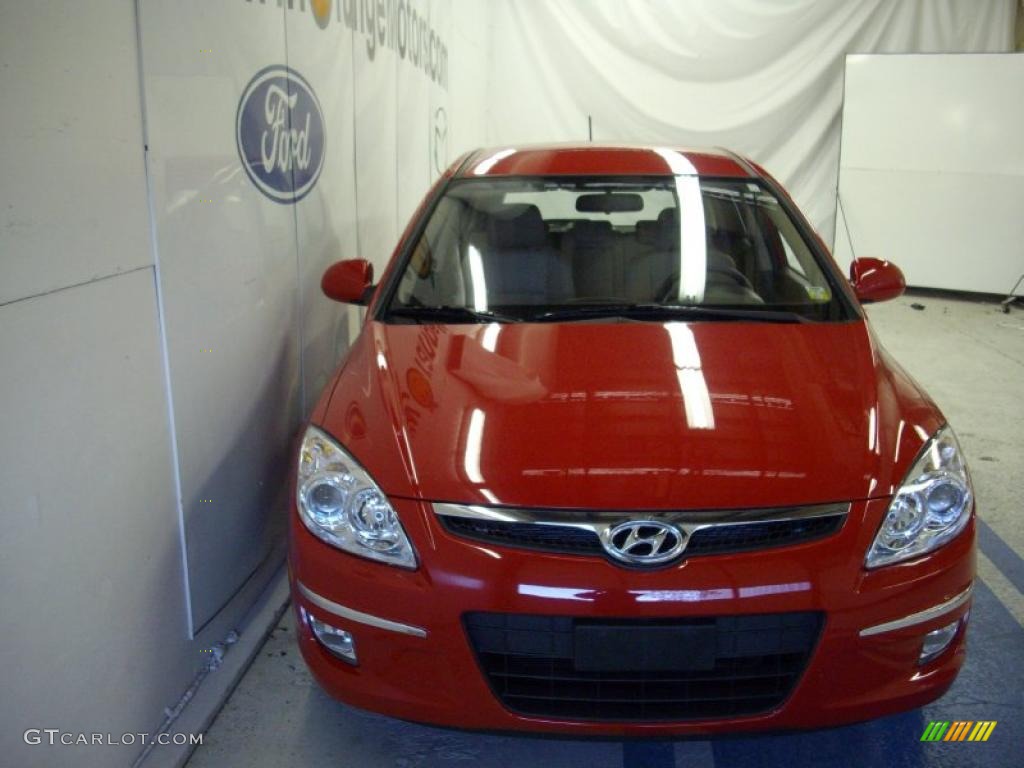 2009 Elantra Touring - Chilipepper Red / Beige photo #2