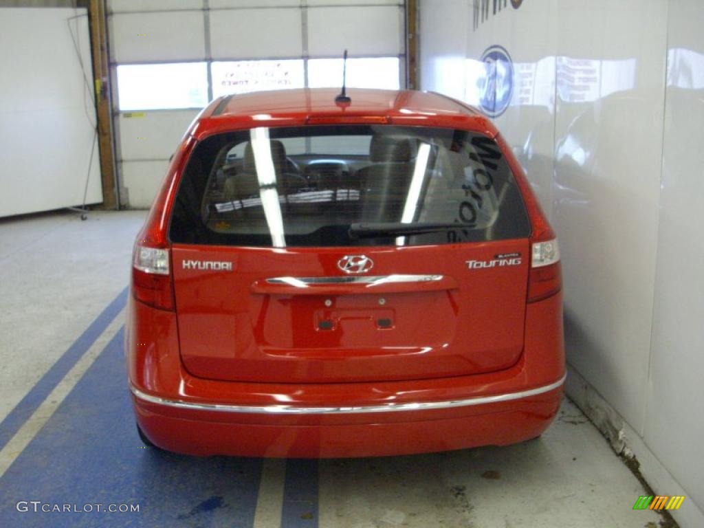 2009 Elantra Touring - Chilipepper Red / Beige photo #4