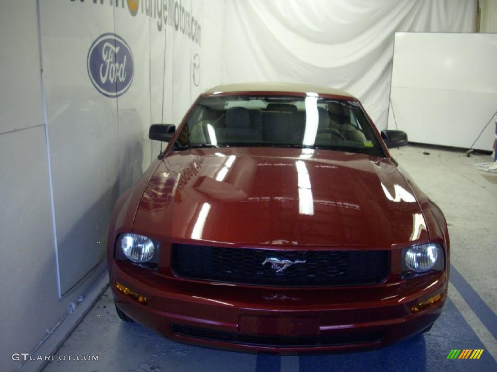 2007 Mustang V6 Deluxe Convertible - Redfire Metallic / Medium Parchment photo #2