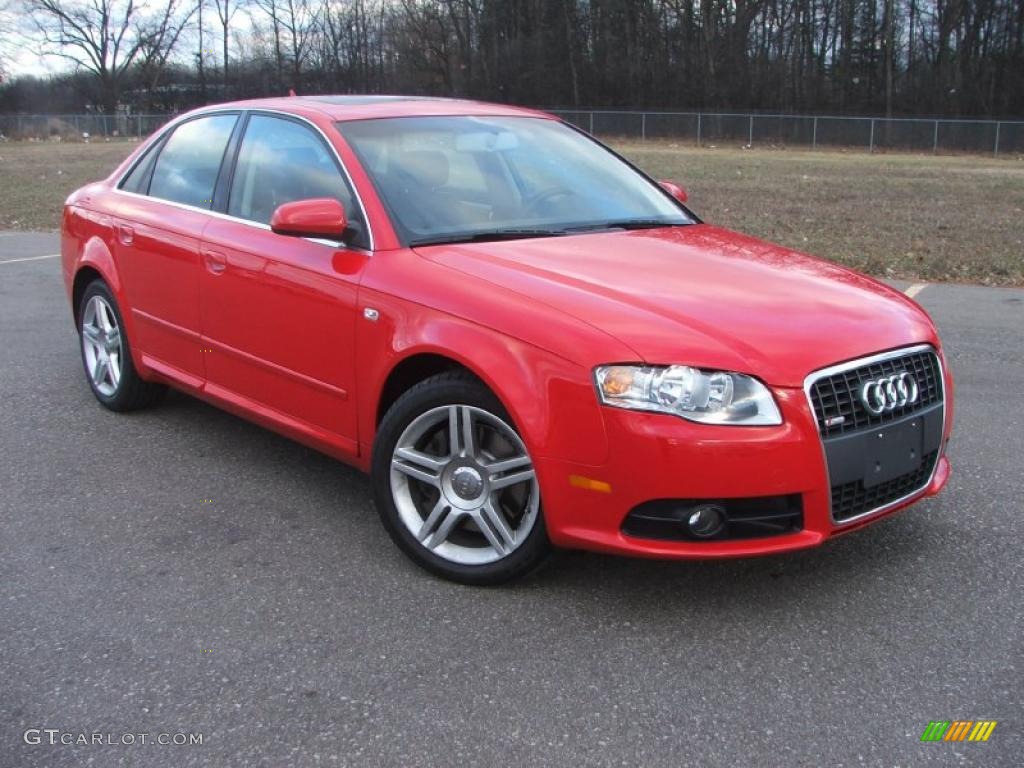 2008 A4 2.0T quattro S-Line Sedan - Brilliant Red / Black photo #3