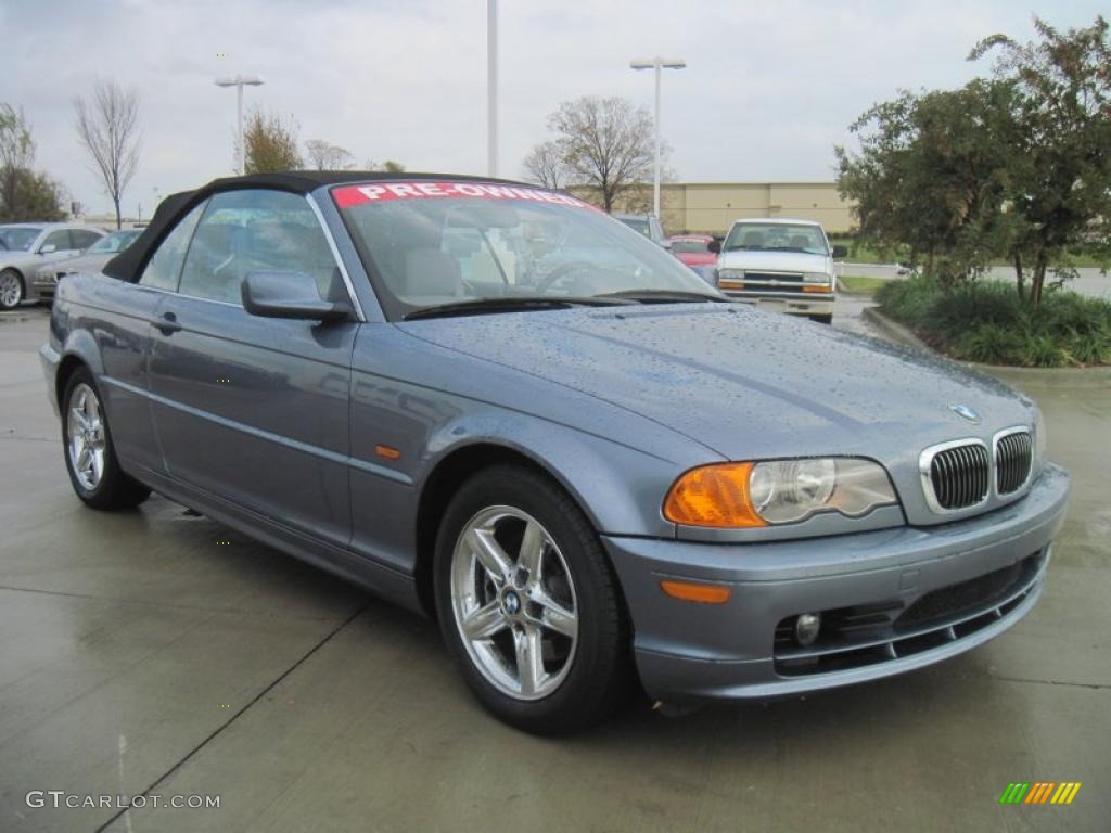 2003 3 Series 325i Convertible - Steel Blue Metallic / Grey photo #2