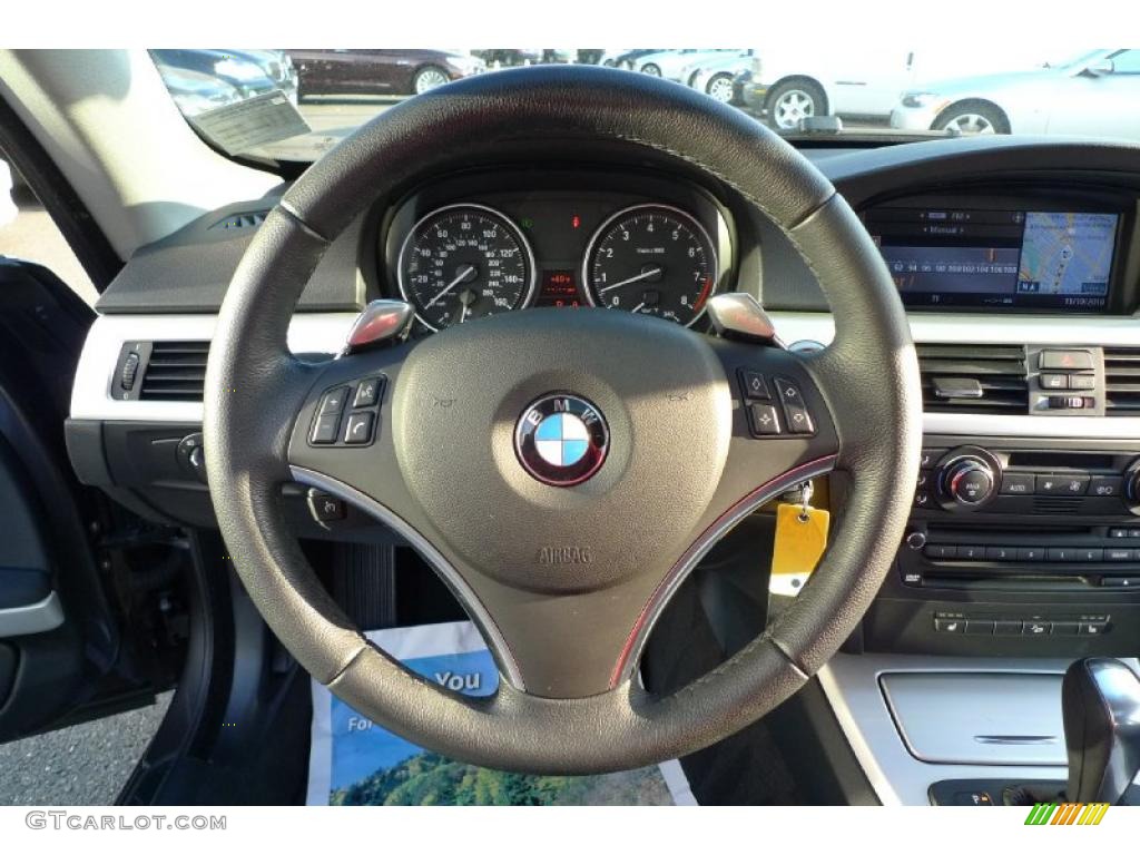 2008 BMW 3 Series 328xi Coupe Black Steering Wheel Photo #40749634