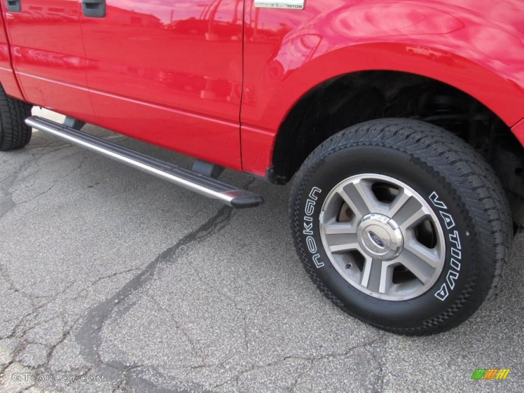 2005 F150 XLT SuperCrew 4x4 - Bright Red / Medium Flint/Dark Flint Grey photo #3