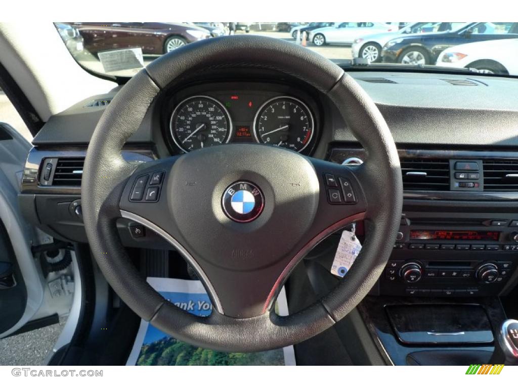 2008 BMW 3 Series 328xi Coupe Black Steering Wheel Photo #40752350