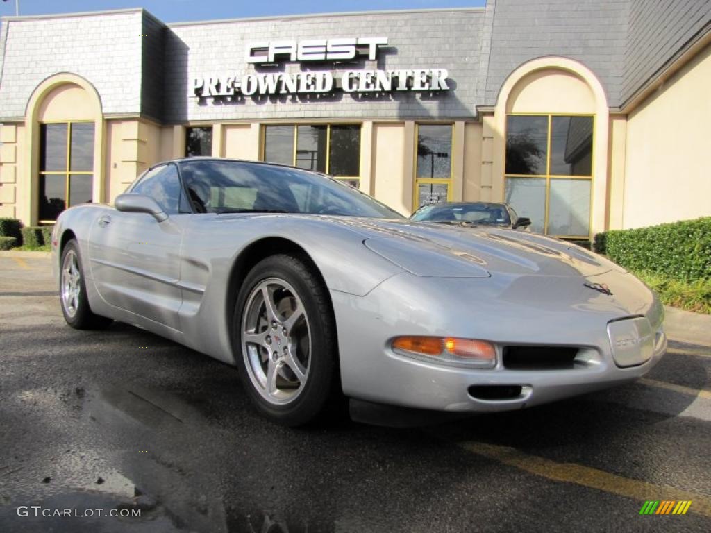 2004 Corvette Coupe - Machine Silver Metallic / Black photo #1