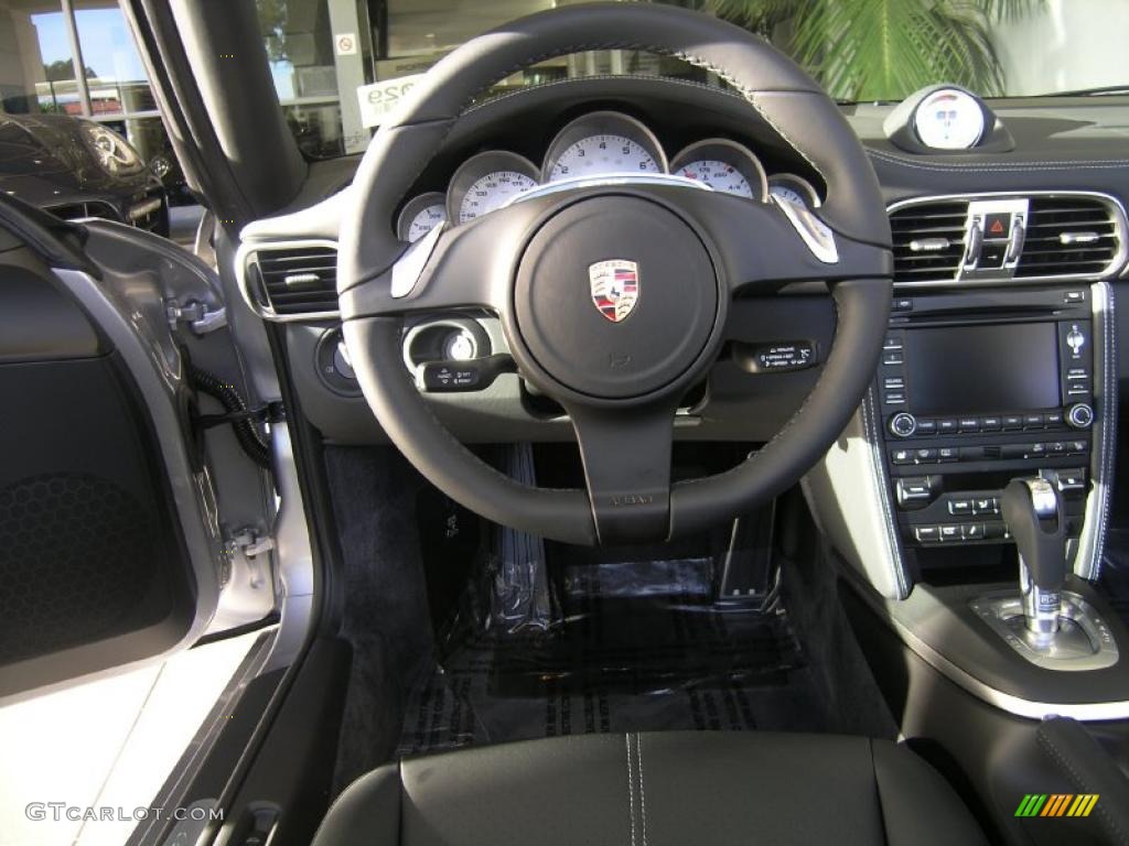 2011 Porsche 911 Carrera 4S Cabriolet Black Steering Wheel Photo #40753671