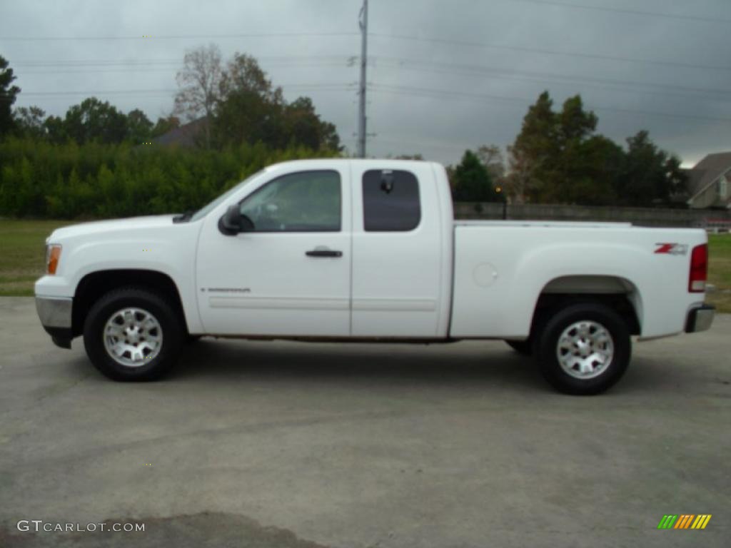 2008 Sierra 1500 SLE Extended Cab 4x4 - Summit White / Ebony photo #1