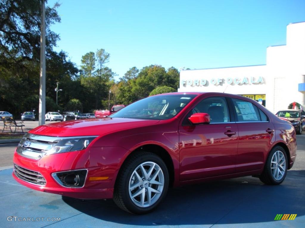2011 Fusion SEL V6 - Red Candy Metallic / Charcoal Black photo #1