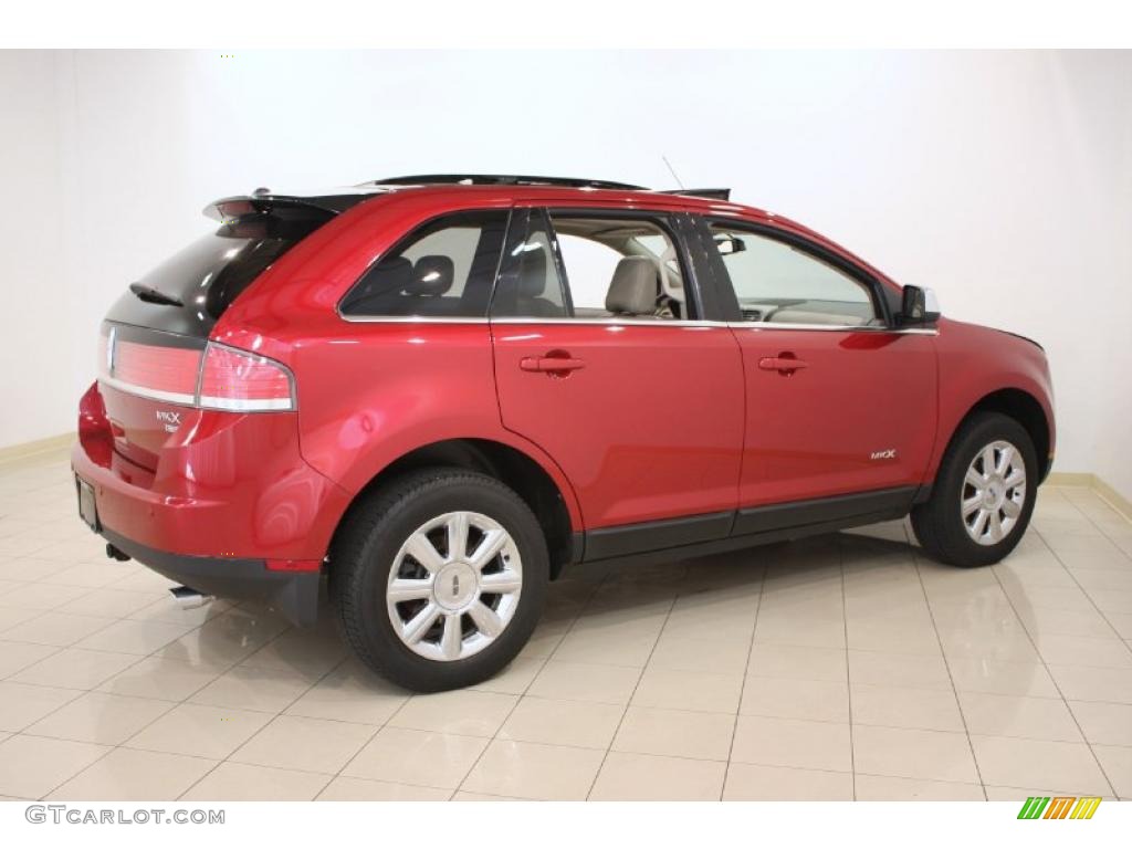 2007 MKX AWD - Vivid Red Metallic / Greystone photo #6