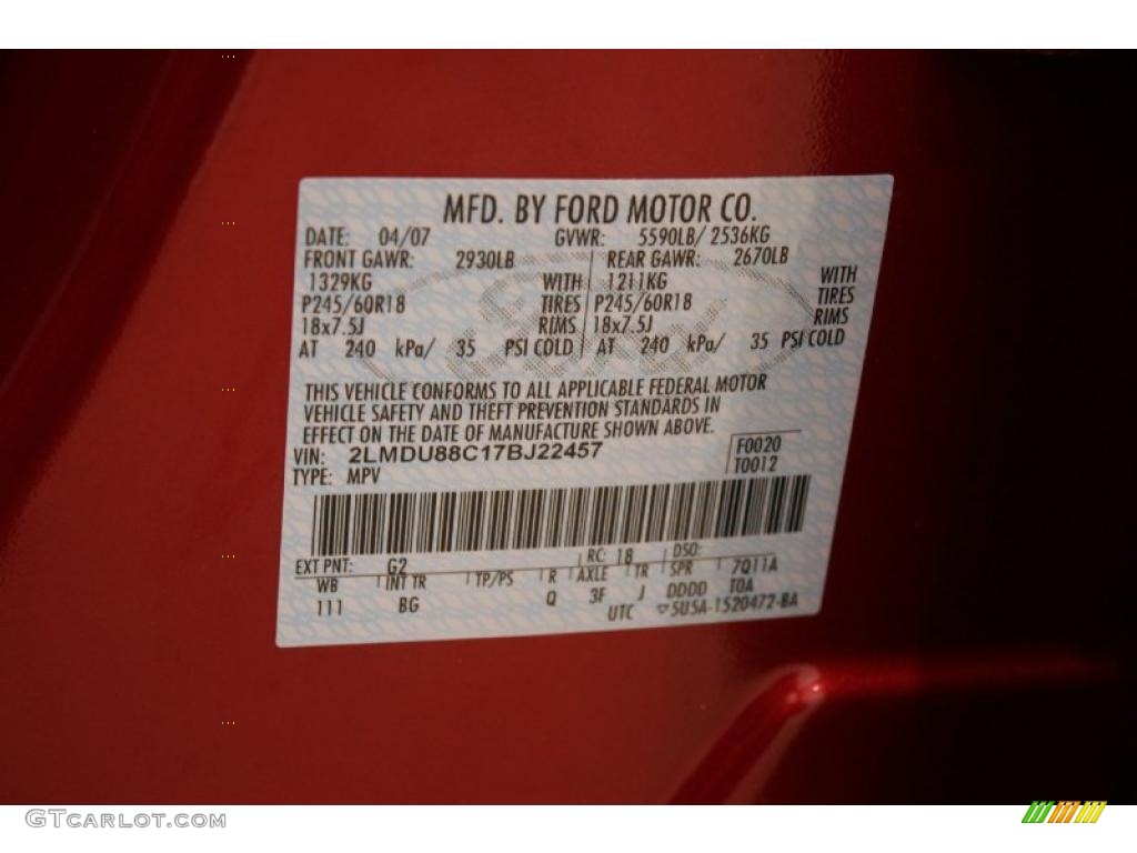 2007 MKX AWD - Vivid Red Metallic / Greystone photo #22