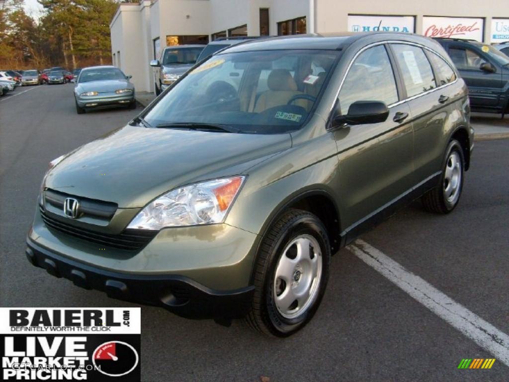 2008 CR-V LX 4WD - Green Tea Metallic / Ivory photo #3