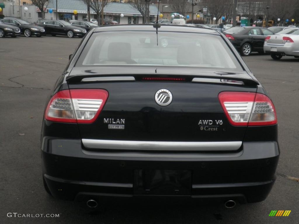 2008 Milan V6 Premier AWD - Black / Medium Light Stone photo #5