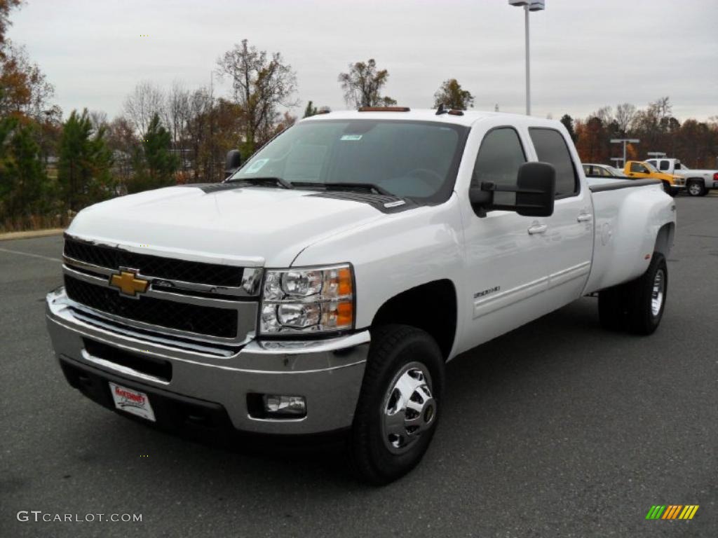 Summit White 2011 Chevrolet Silverado 3500HD LTZ Crew Cab 4x4 Dually Exterior Photo #40770131