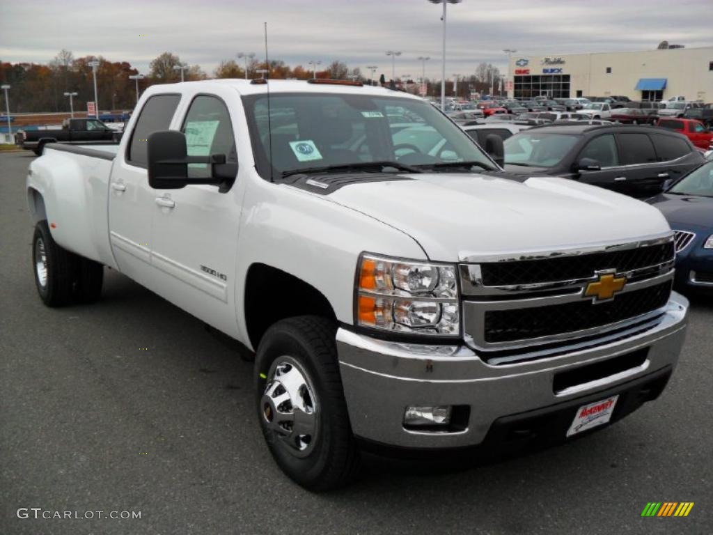 2011 Silverado 3500HD LTZ Crew Cab 4x4 Dually - Summit White / Ebony photo #5