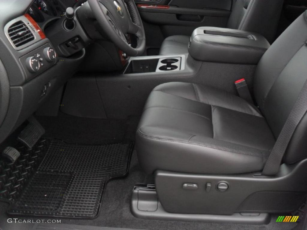 Ebony Interior 2011 Chevrolet Silverado 3500HD LTZ Crew Cab 4x4 Dually Photo #40770215