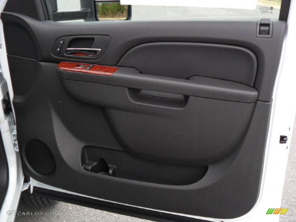 2011 Chevrolet Silverado 3500HD LTZ Crew Cab 4x4 Dually Ebony Door Panel Photo #40770443
