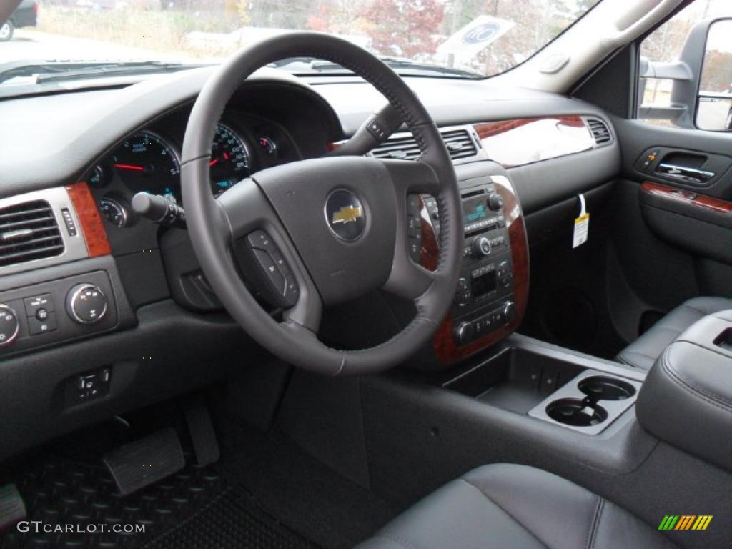 Ebony Interior 2011 Chevrolet Silverado 3500HD LTZ Crew Cab 4x4 Dually Photo #40770539