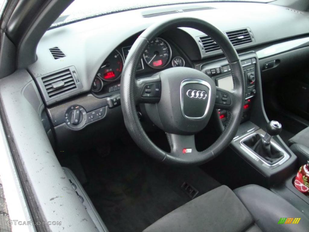 2007 Audi S4 4.2 quattro Avant Ebony Steering Wheel Photo #40776167