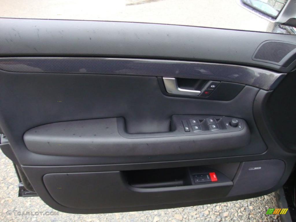 2007 Audi S4 4.2 quattro Avant Ebony Door Panel Photo #40776199