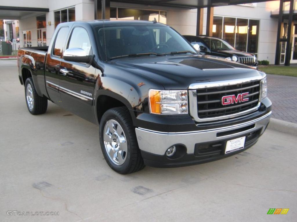 Onyx Black 2011 GMC Sierra 1500 SLE Extended Cab Exterior Photo #40777019