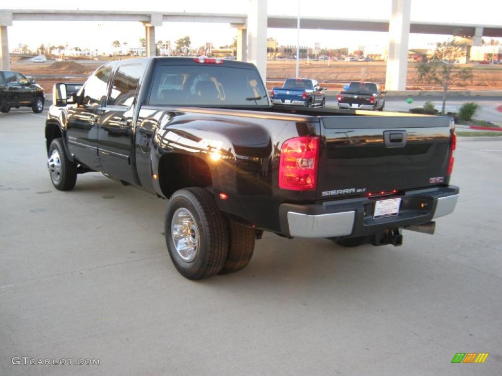 Onyx Black 2011 GMC Sierra 3500HD SLT Crew Cab 4x4 Dually Exterior Photo #40777743
