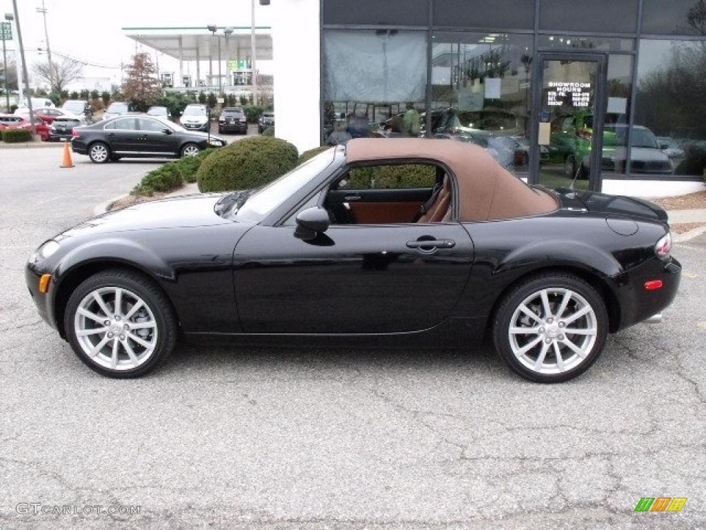 Brilliant Black 2008 Mazda MX-5 Miata Grand Touring Roadster Exterior Photo #40779399