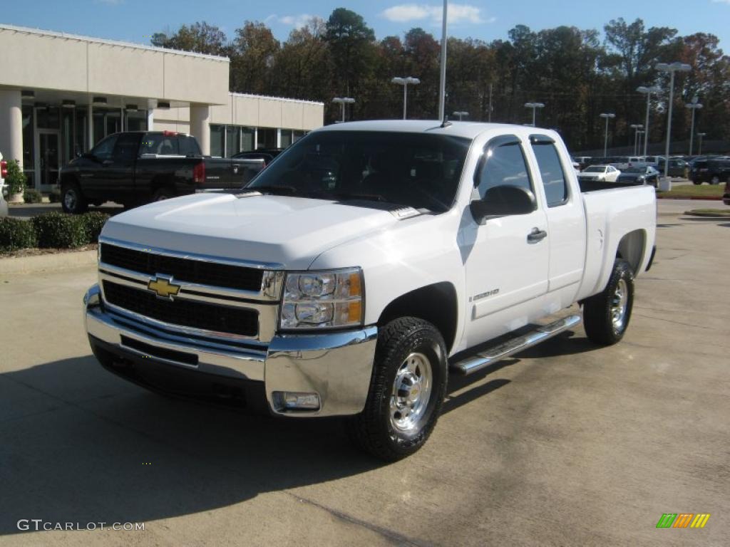 2007 Silverado 2500HD LT Extended Cab - Summit White / Ebony photo #1